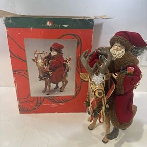 Kurt S. Adler Santa Reindeer Decor W Box 13.25 In